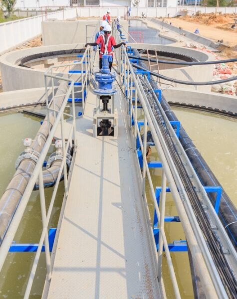 Modern urban wastewater treatment plant.